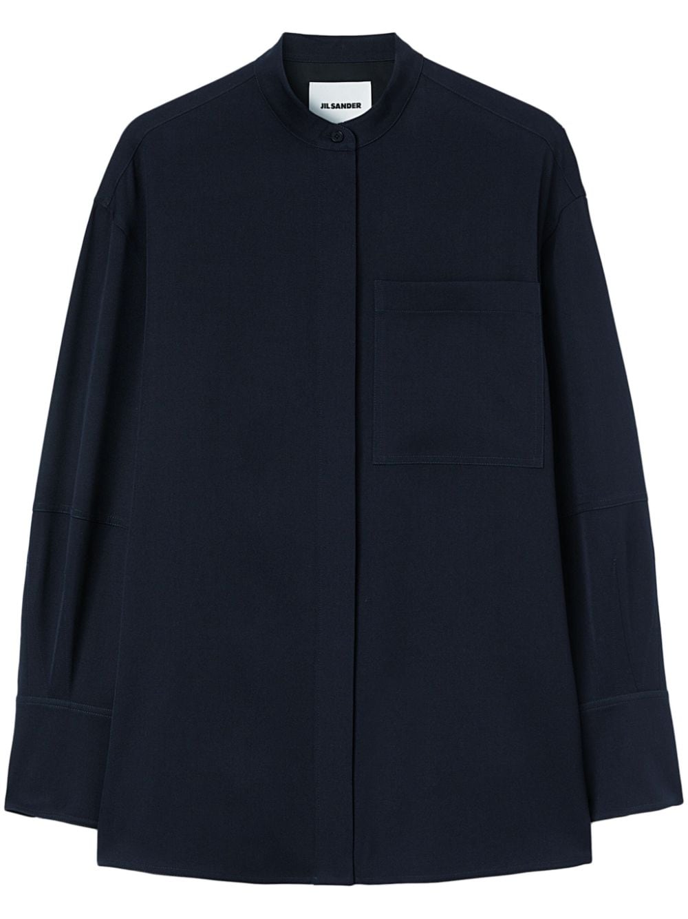 Jil Sander collarless button-front shirt - Blue von Jil Sander