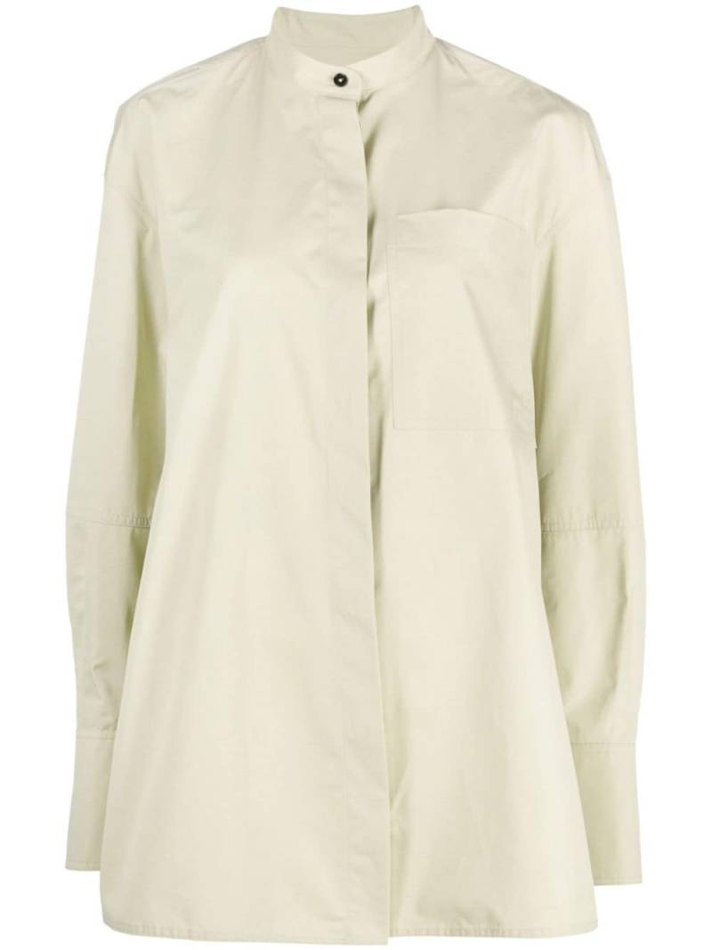 Jil Sander collarless cotton shirt - White von Jil Sander