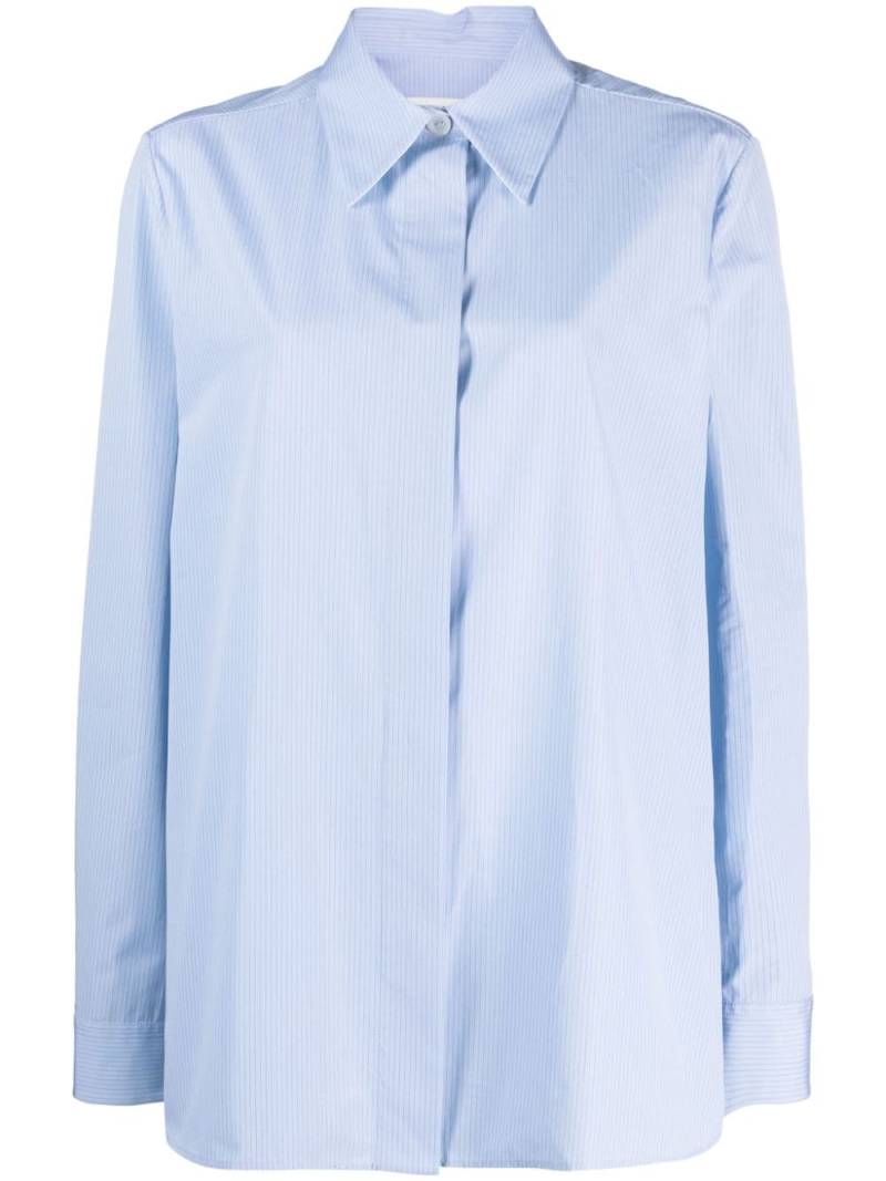 Jil Sander concealed-fastening striped cotton shirt - Blue von Jil Sander