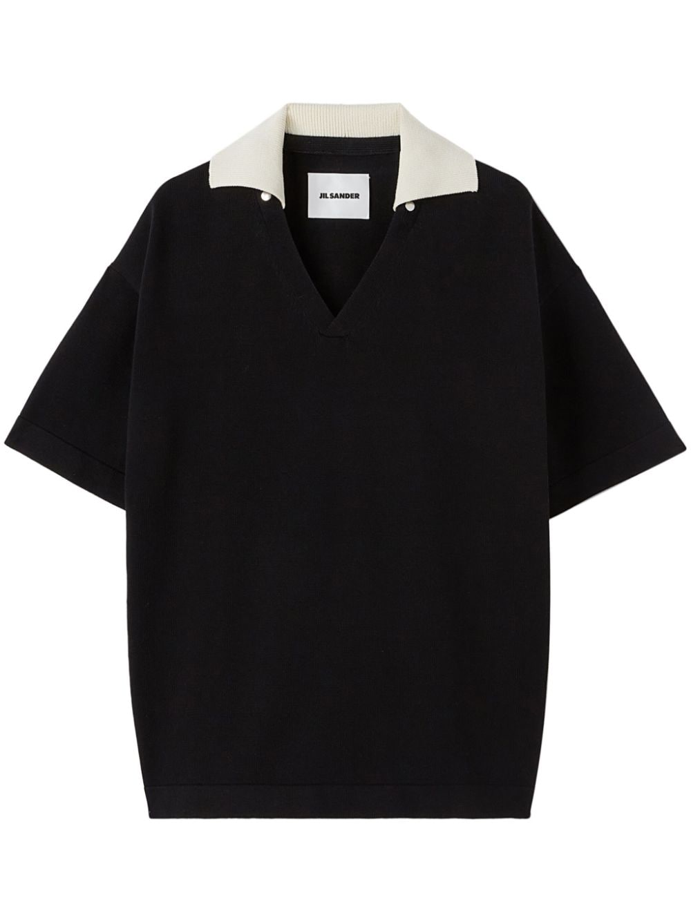 Jil Sander cotton knit polo shirt - Black von Jil Sander