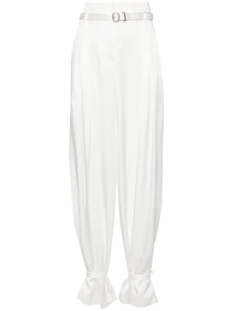 Jil Sander crepe pleated straight trousers - White von Jil Sander