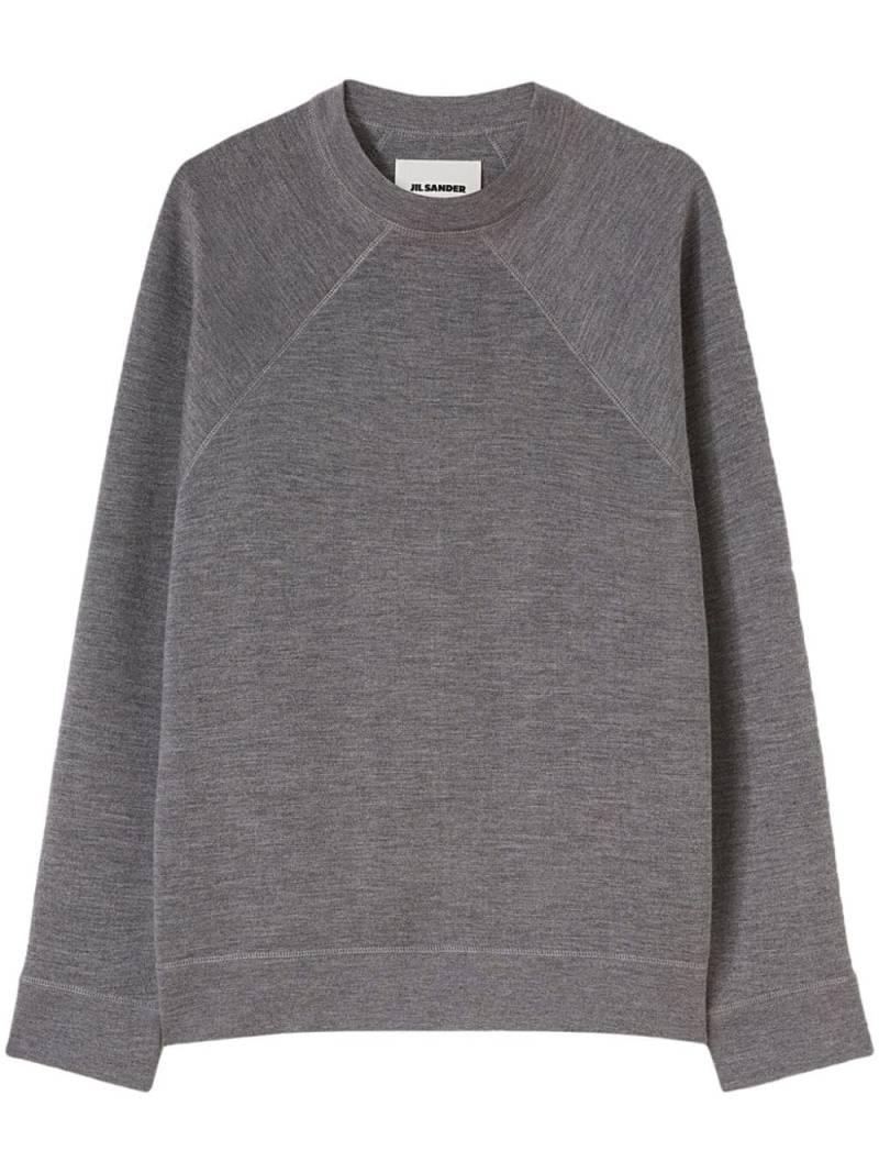 Jil Sander crew-neck mélange-effect sweatshirt - Grey von Jil Sander