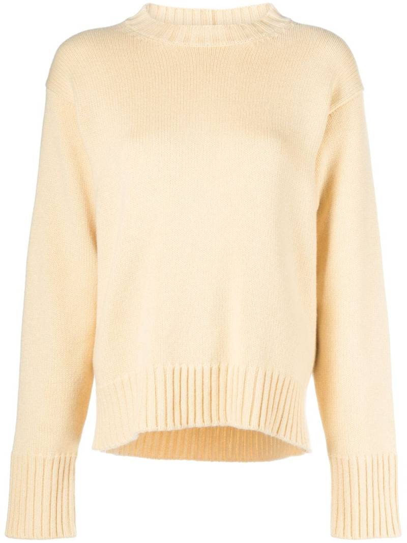 Jil Sander crew-neck ribbed sweatshirt - Yellow von Jil Sander