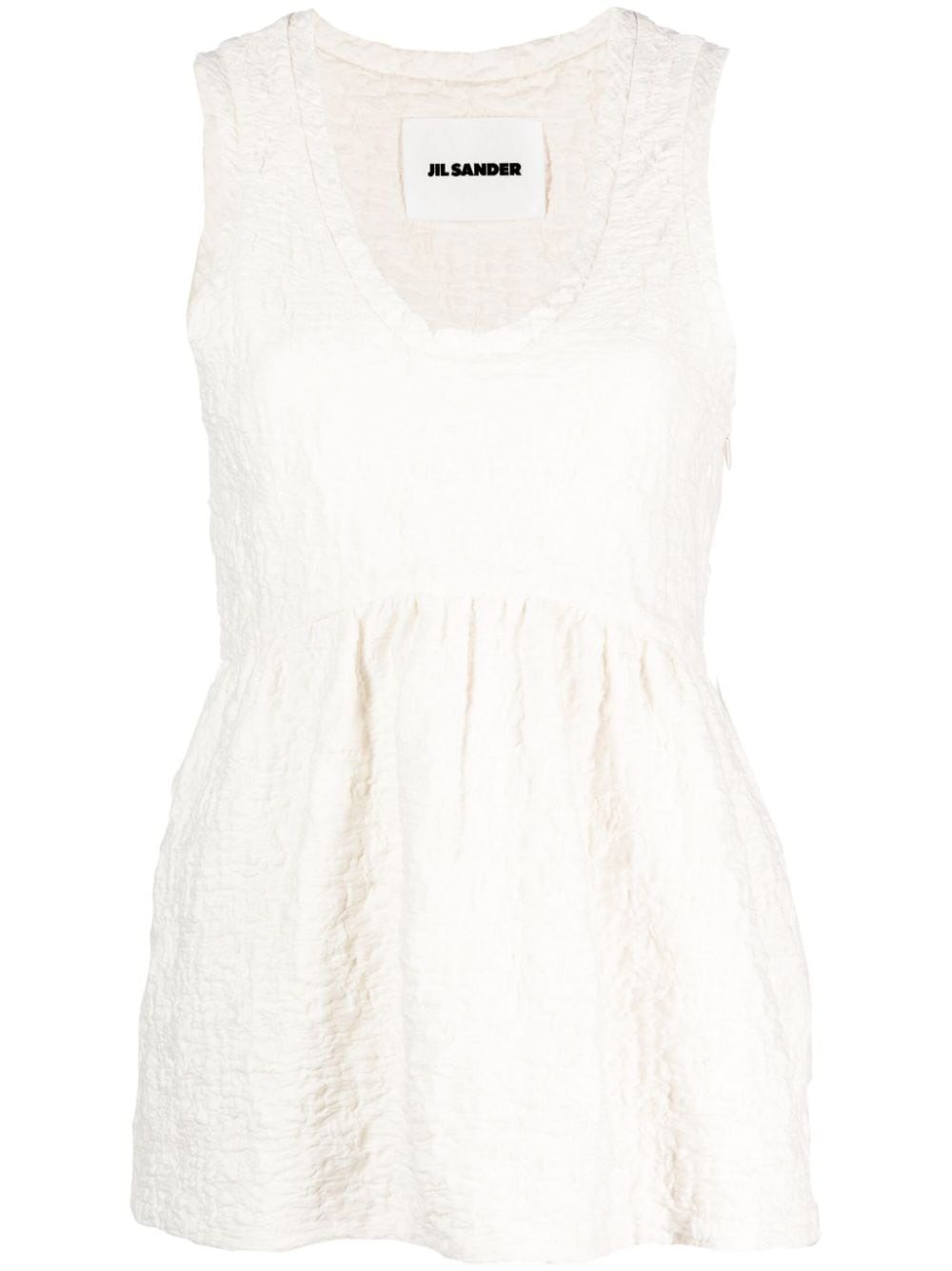 Jil Sander crinkled cotton-blend sleeveless top - Neutrals von Jil Sander