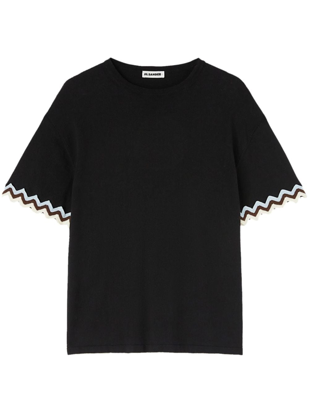 Jil Sander crochet-cuff cotton T-shirt - Black von Jil Sander