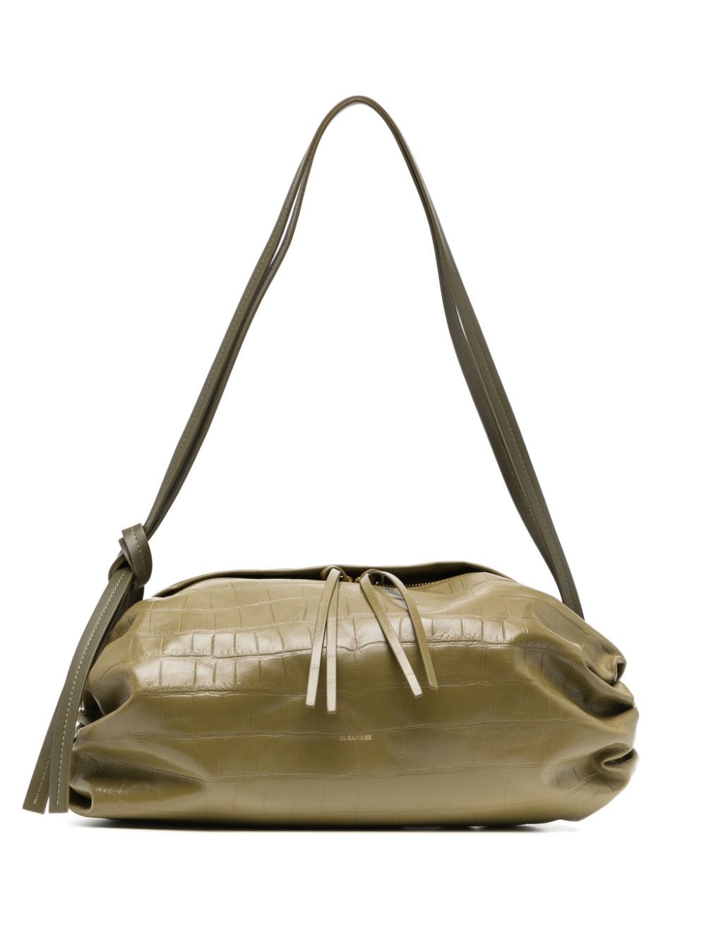 Jil Sander crocodile-embossed leather shoulder bag - Green von Jil Sander