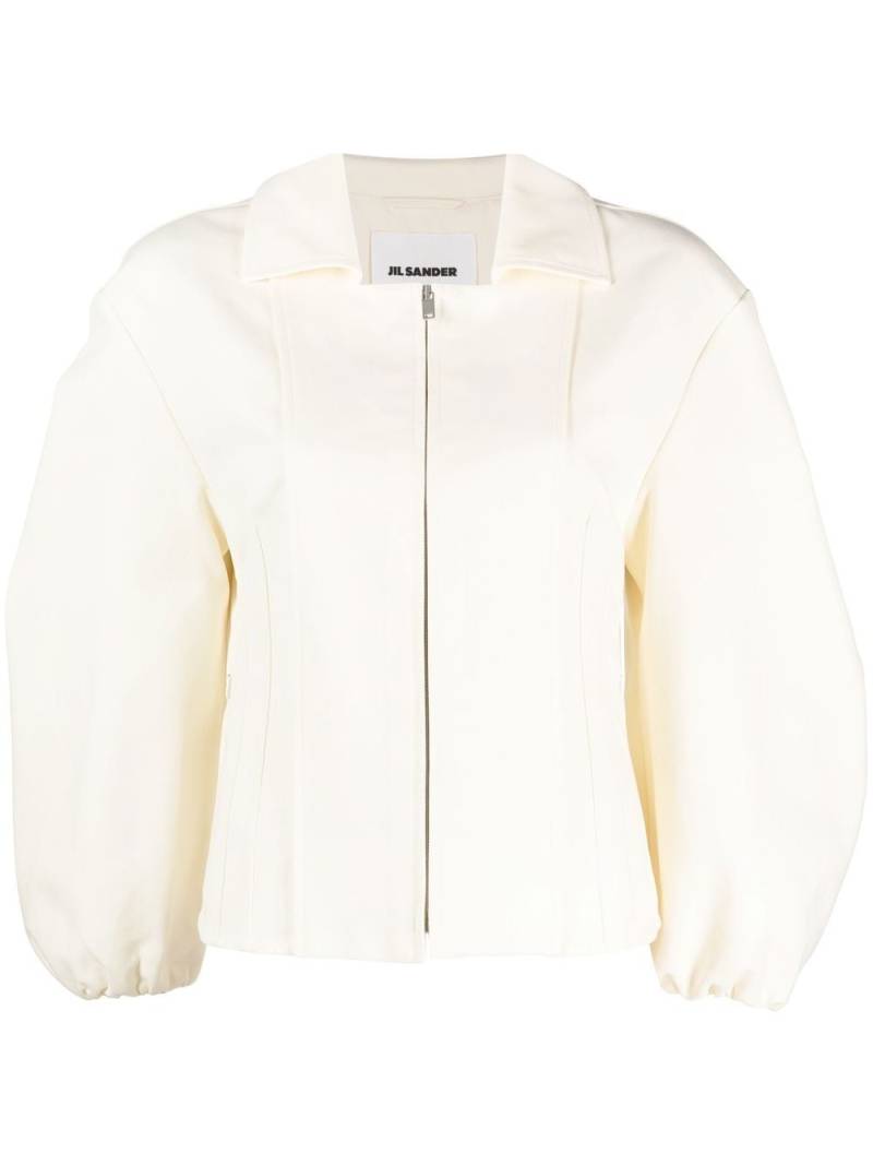 Jil Sander cropped puff-sleeve jacket - Neutrals von Jil Sander