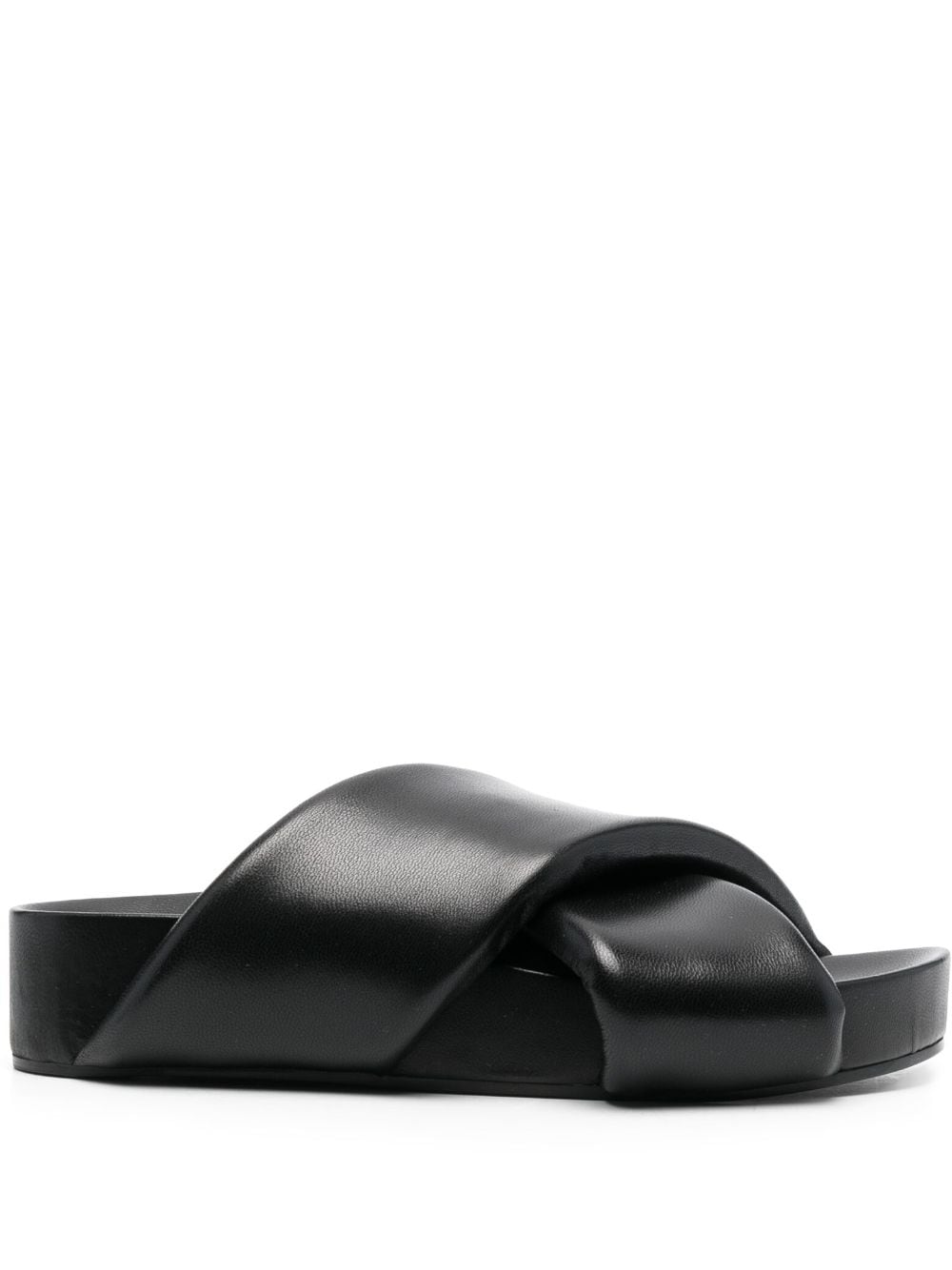 Jil Sander cross-over leather sandals - Black von Jil Sander