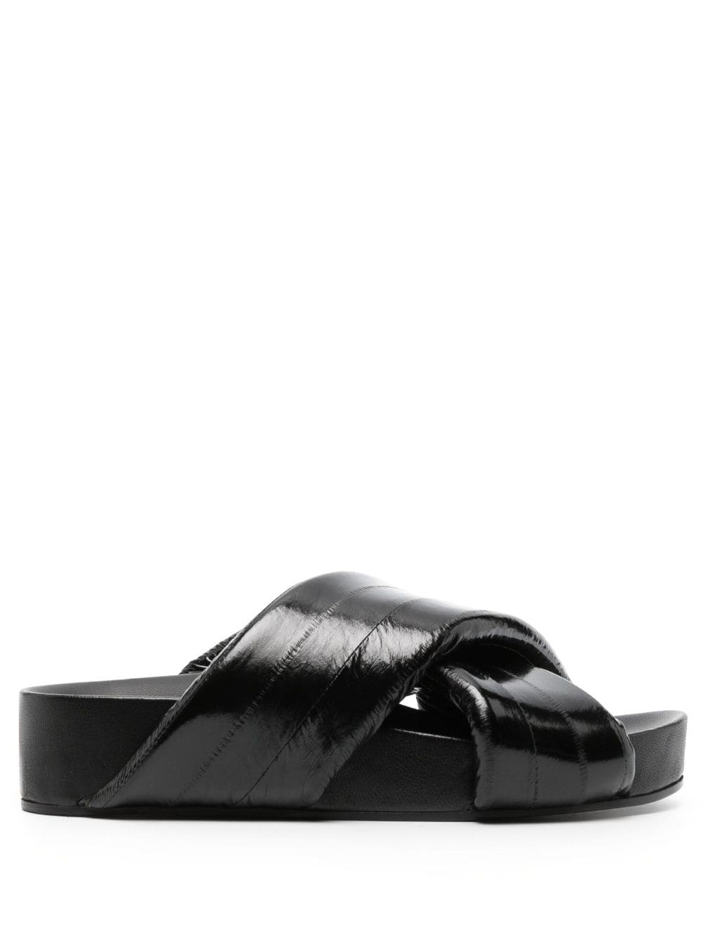 Jil Sander crossover-strap leather sandals - Black von Jil Sander