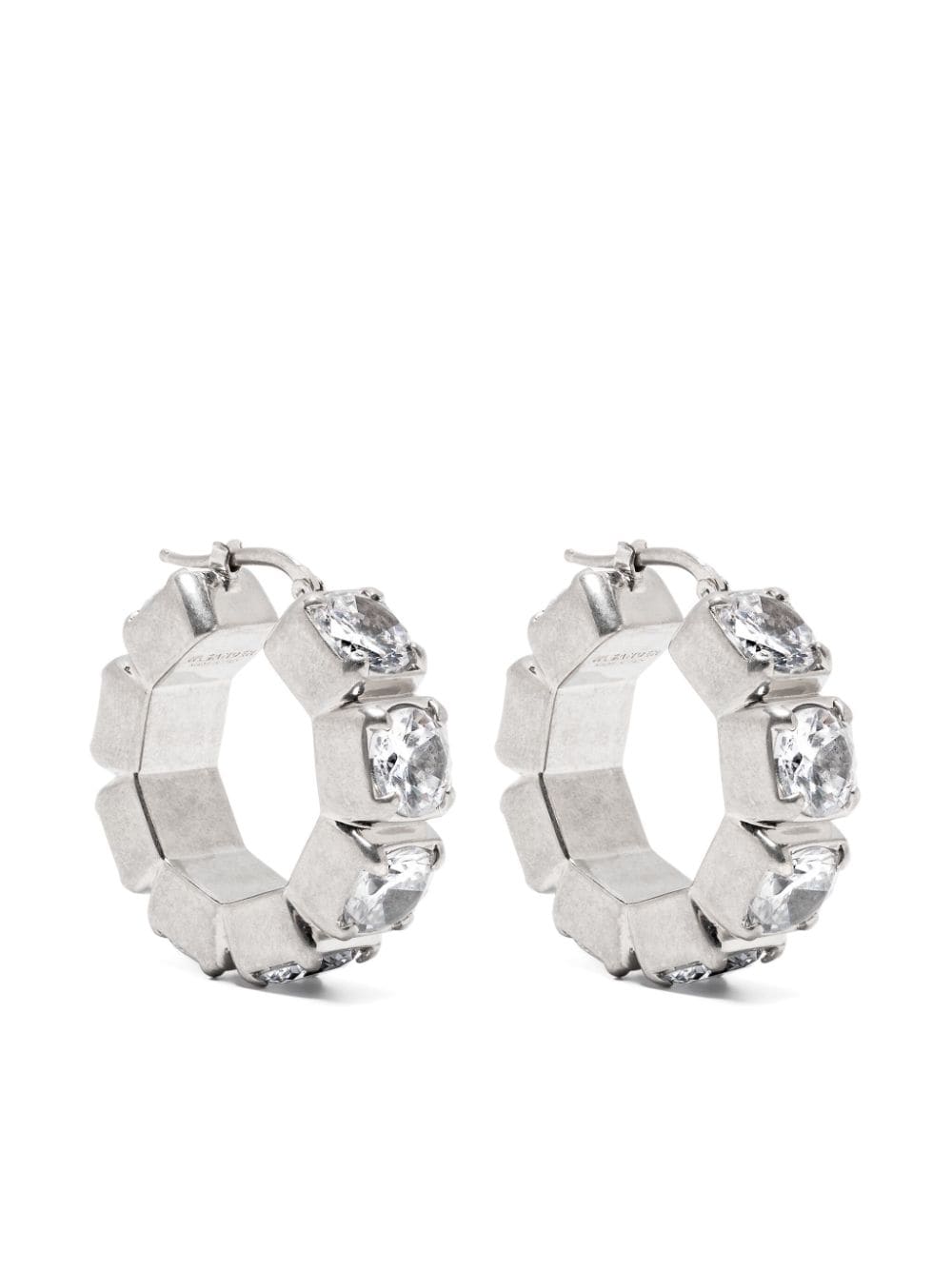 Jil Sander crystal-embellishment hoop earrings - Silver von Jil Sander