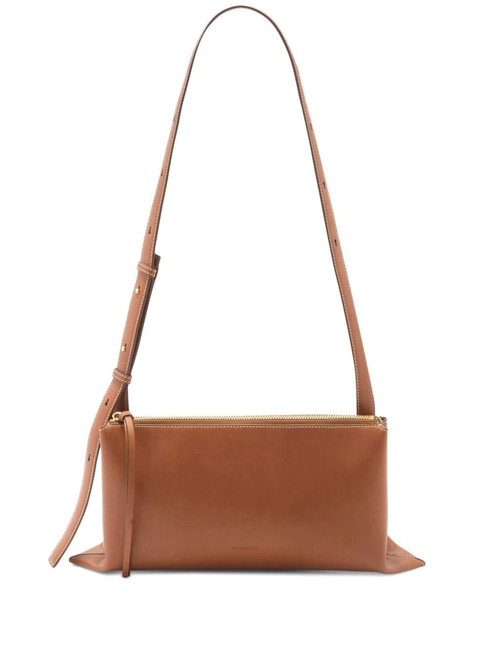 Jil Sander debossed-logo shoulder bag - Brown von Jil Sander