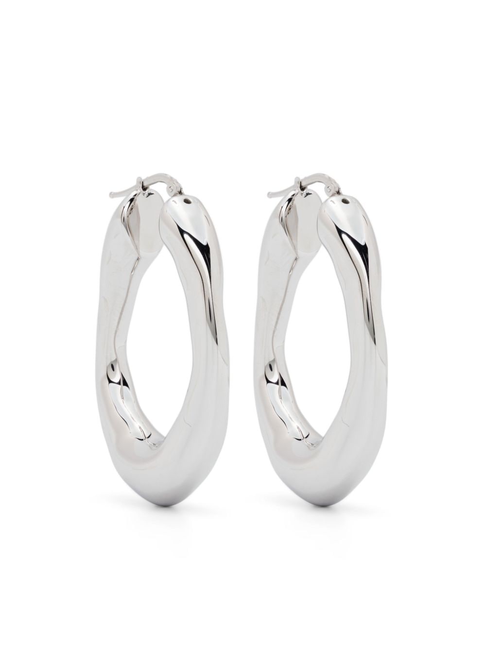 Jil Sander dented oval hoops - Silver von Jil Sander