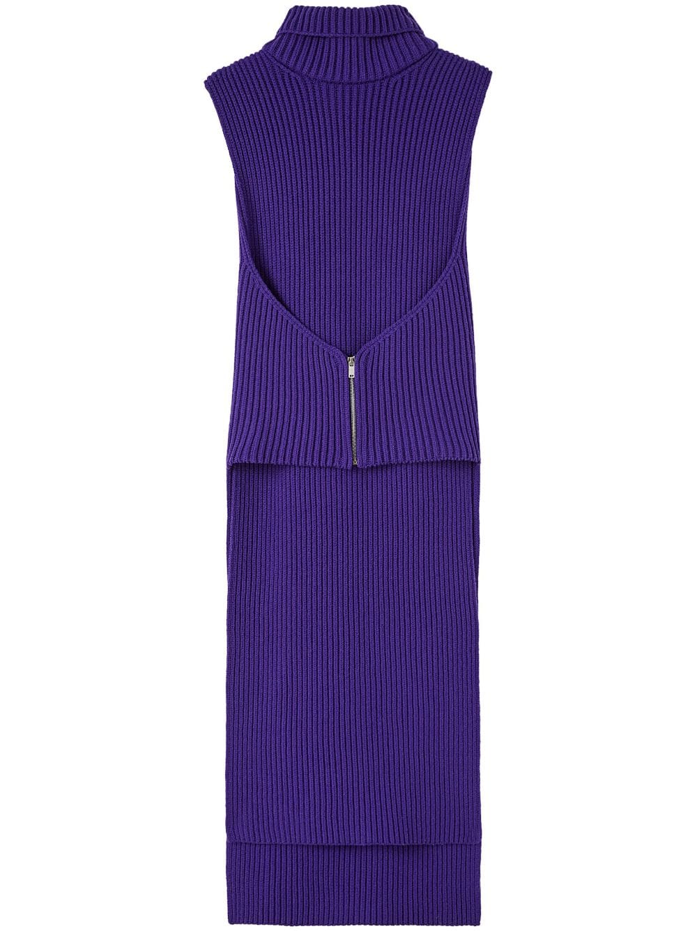 Jil Sander detachable-collar knitted dress - Blue von Jil Sander