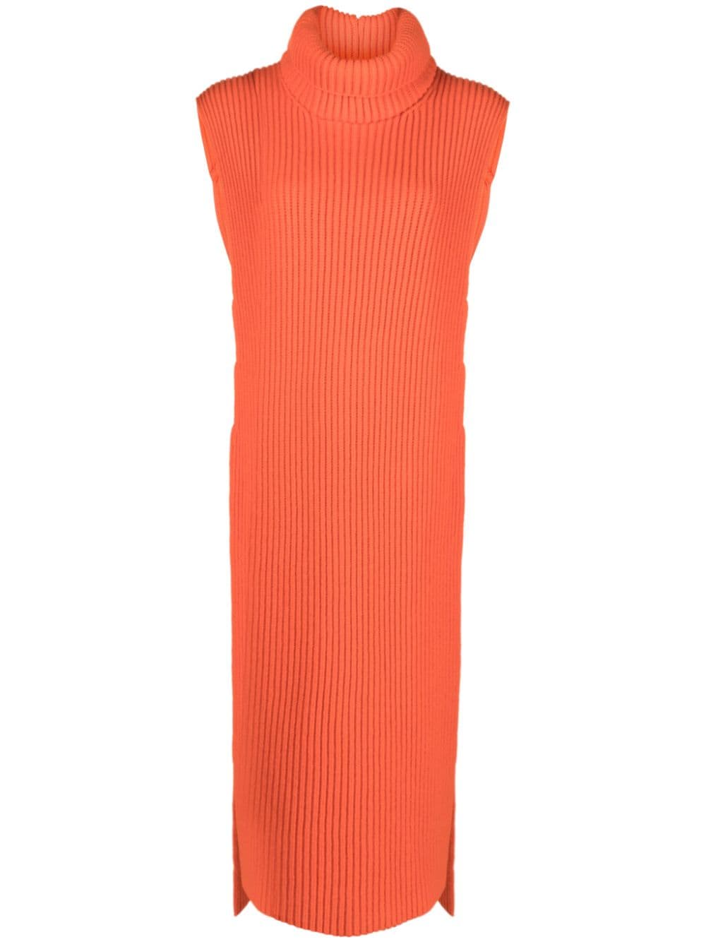 Jil Sander detachable-collar ribbed-knit dress - Red von Jil Sander
