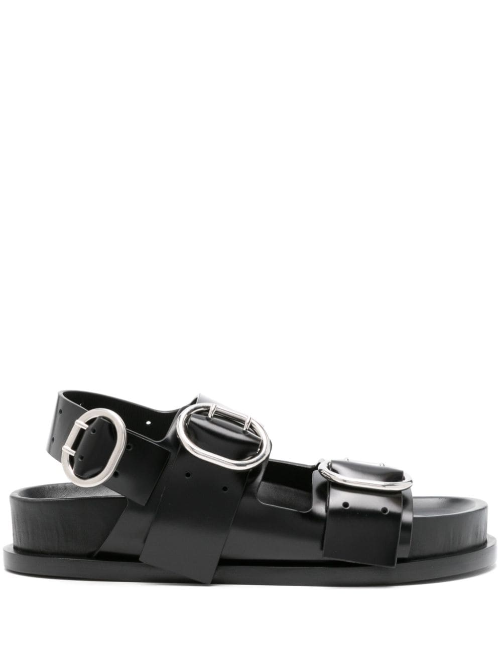 Jil Sander double-buckle leather sandals - Black von Jil Sander