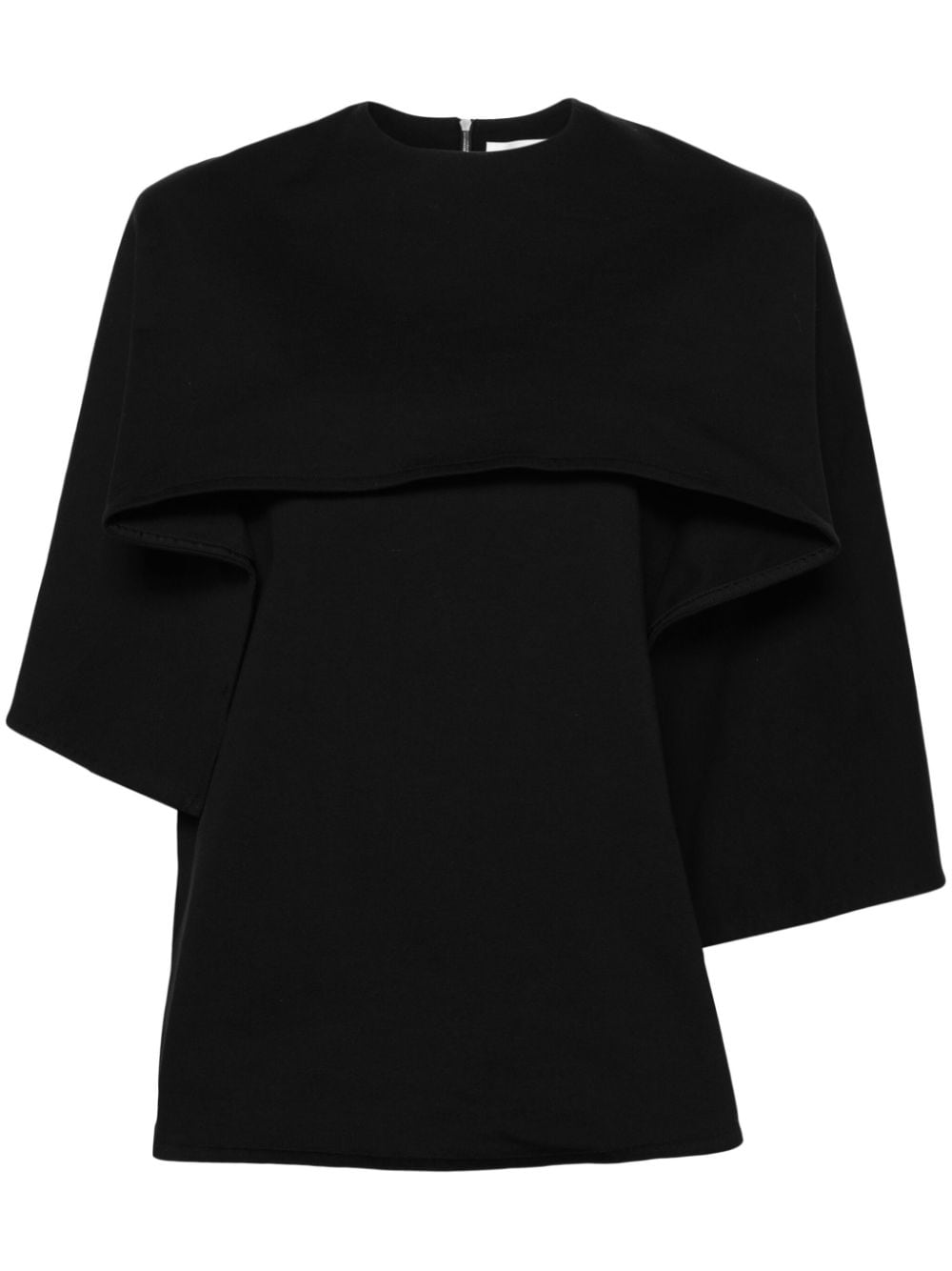 Jil Sander draped-panel cotton T-shirt - Black von Jil Sander