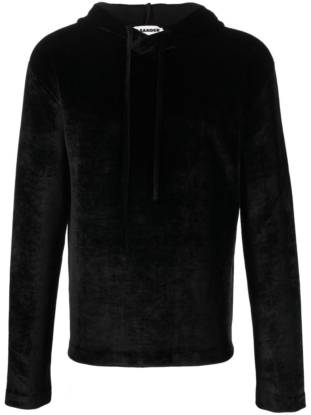 Jil Sander drawstring velvet hoodie - Black von Jil Sander