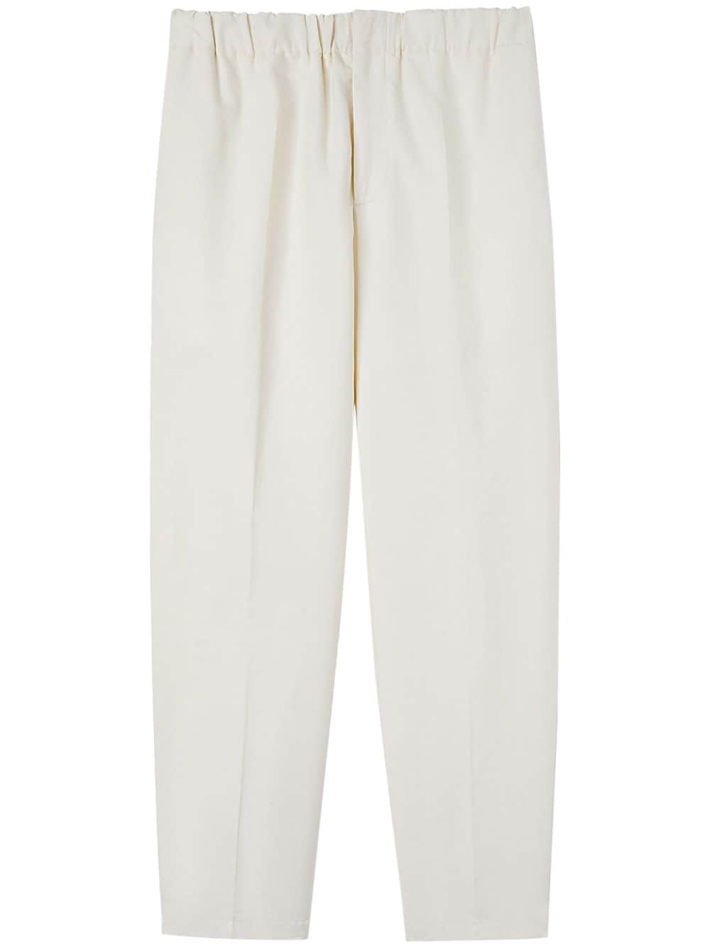 Jil Sander elasticated-waistband cotton trousers - White von Jil Sander