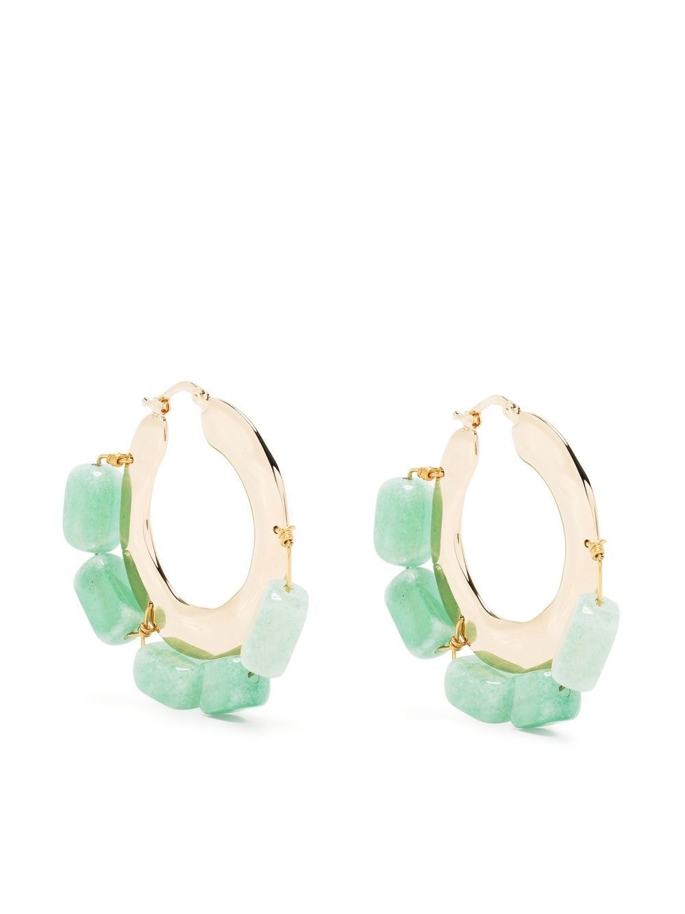 Jil Sander embellished hoop earrings - Gold von Jil Sander