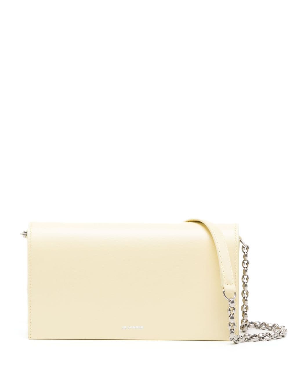 Jil Sander engraved-logo leather crossbody bag - Yellow von Jil Sander