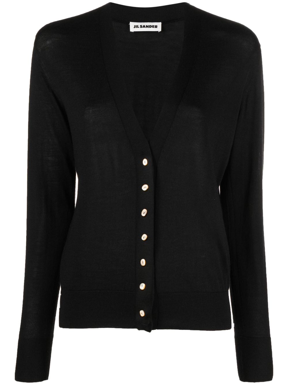 Jil Sander fine-knit V-neck cardigan - Black von Jil Sander