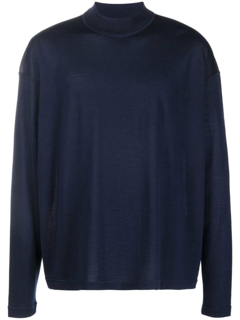 Jil Sander fine-knit mock-neck jumper - Blue von Jil Sander