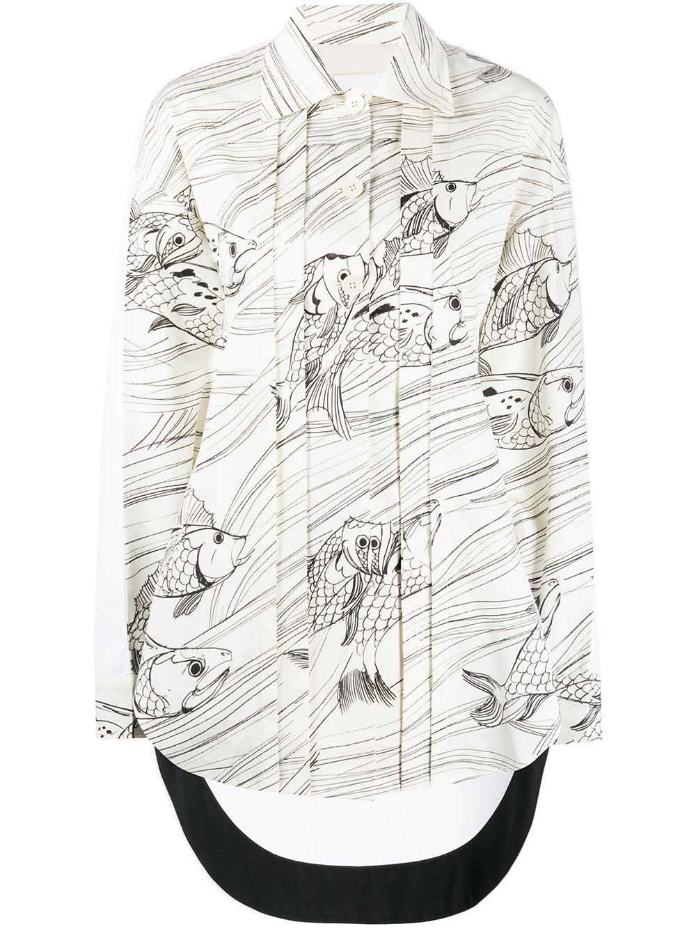 Jil Sander fish print long sleeve shirt - Neutrals von Jil Sander