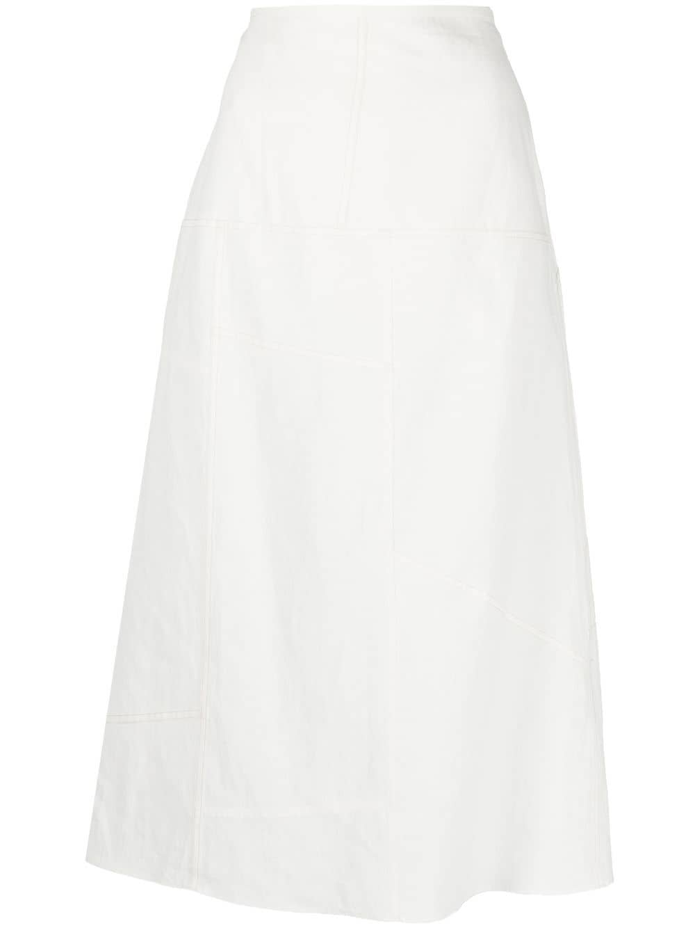 Jil Sander flared panelled midi skirt - White von Jil Sander