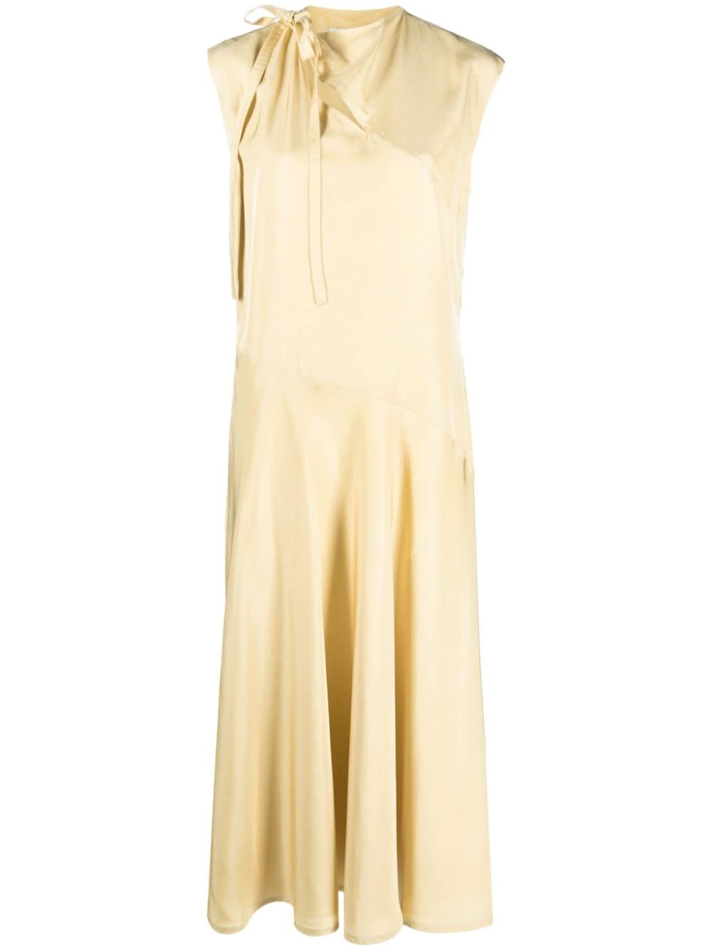 Jil Sander flared satined maxi-dress - Yellow von Jil Sander