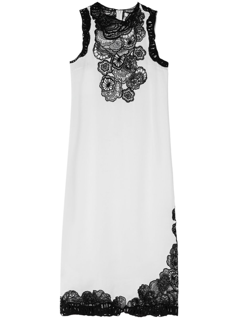 Jil Sander floral-embroidered sleeveless midi dress - White von Jil Sander