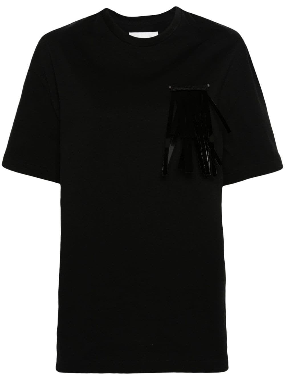 Jil Sander fringed-brooch T-shirt - Black von Jil Sander