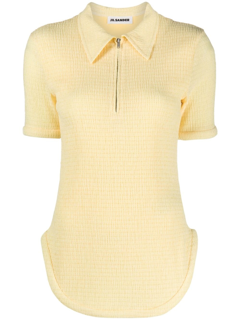 Jil Sander half-zip gaufre polo shirt - Yellow von Jil Sander