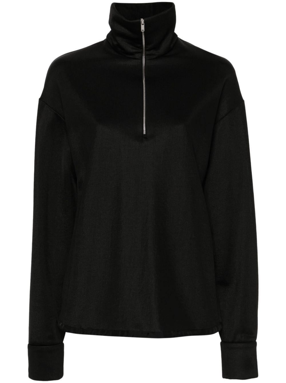 Jil Sander half-zipped sweatshirt - Black von Jil Sander