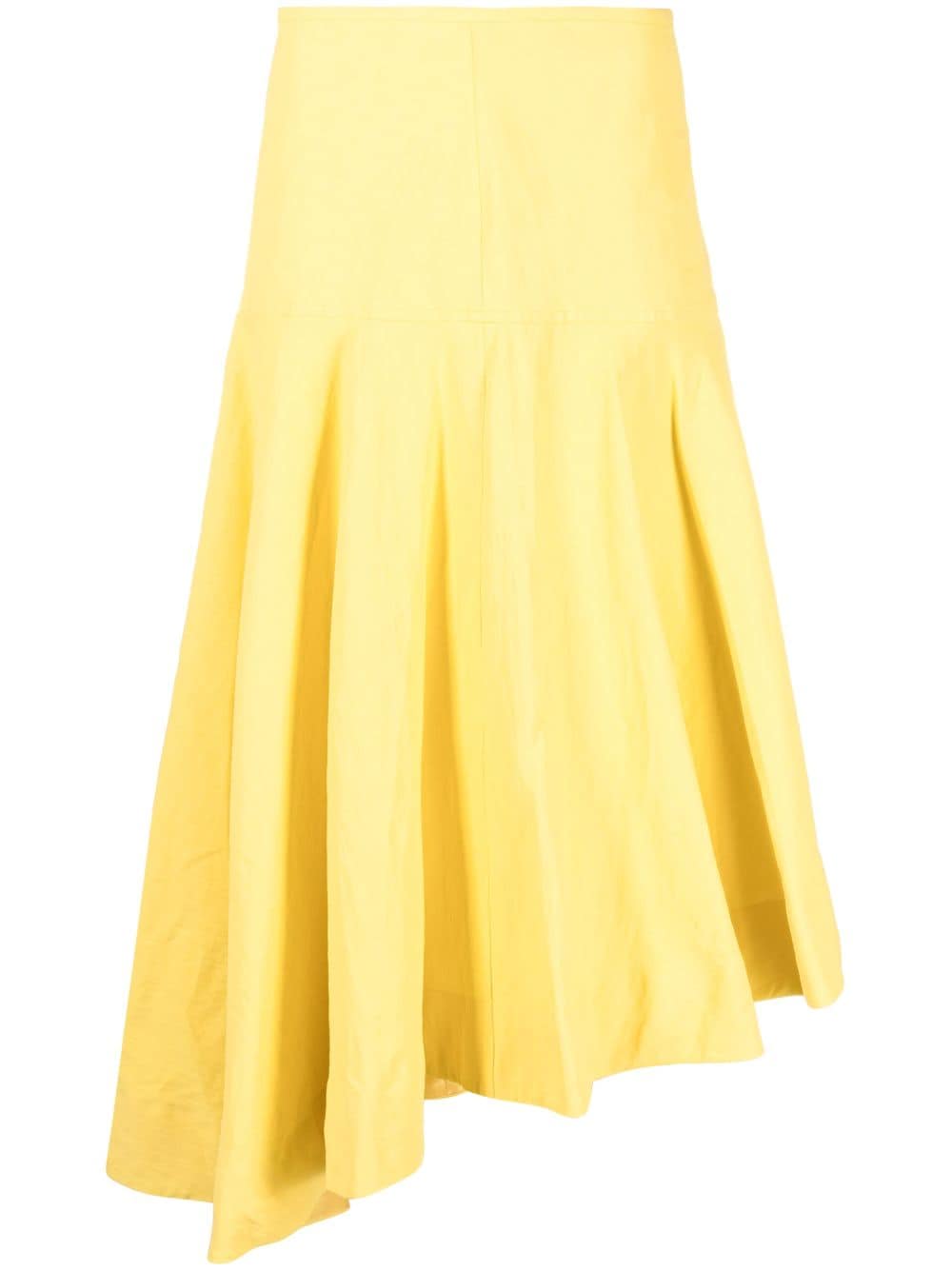 Jil Sander high-low linen midi skirt - Yellow von Jil Sander