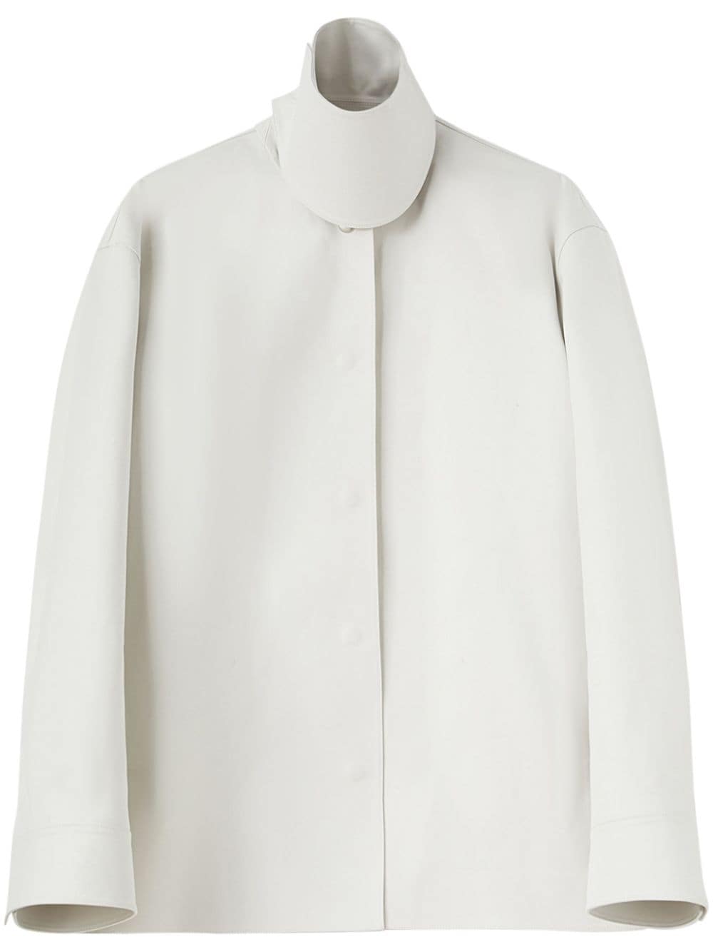 Jil Sander high-neck cotton shirt jacket - Neutrals von Jil Sander