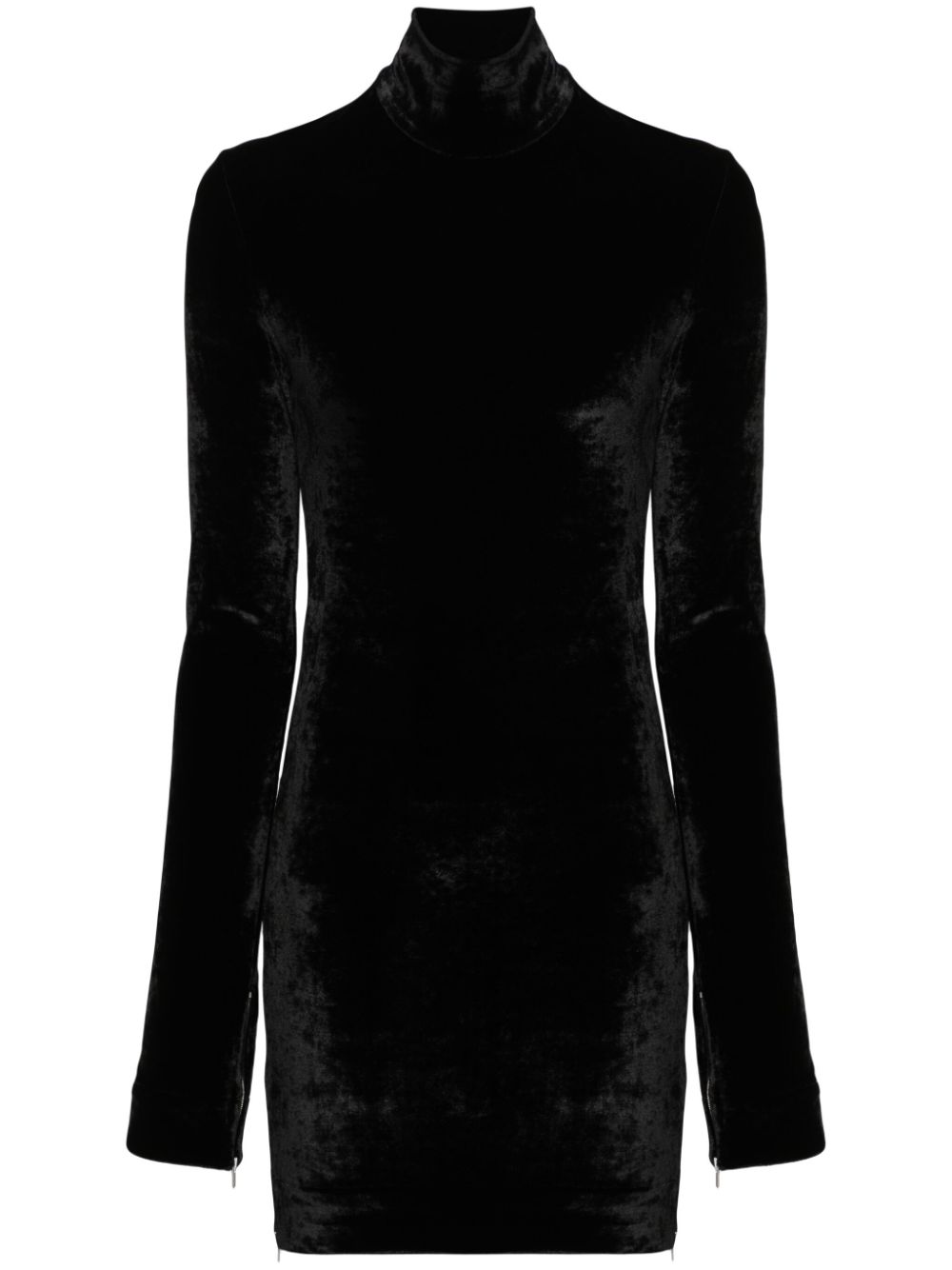 Jil Sander high-neck velvet-finish top - Black von Jil Sander