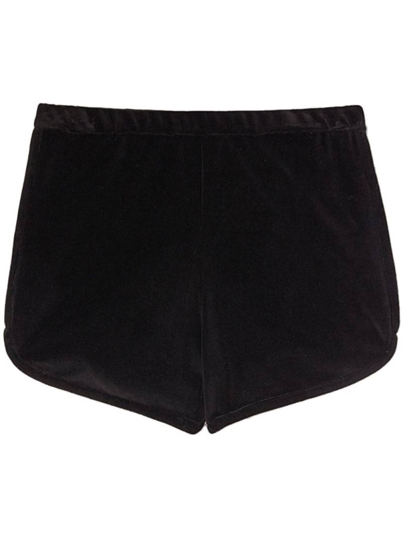 Jil Sander high-waisted velvet mini shorts - Black von Jil Sander