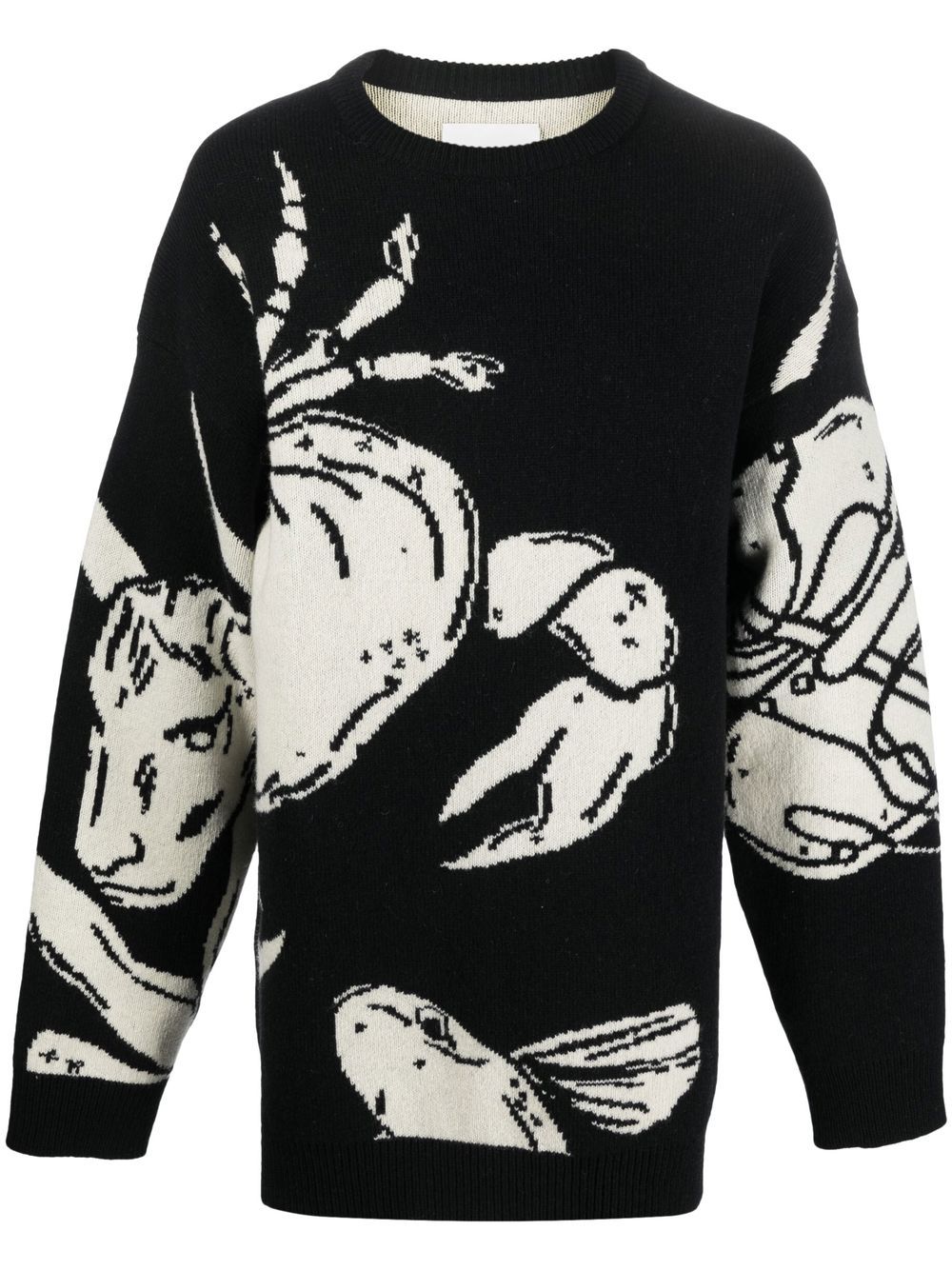 Jil Sander intarsia-knit jumper - Black von Jil Sander