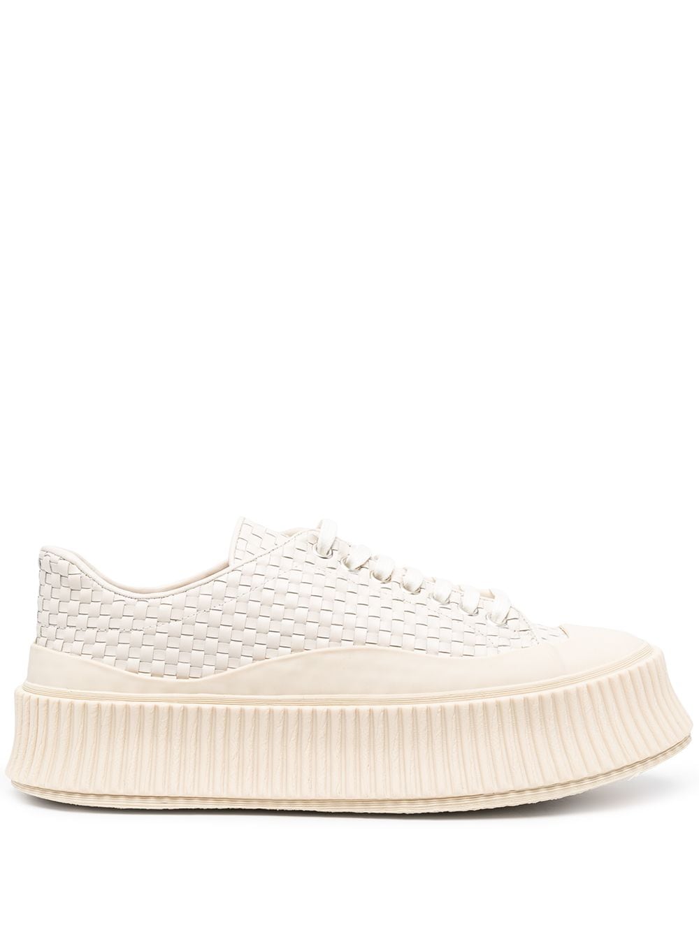 Jil Sander interwoven flatform low-top sneakers - White von Jil Sander