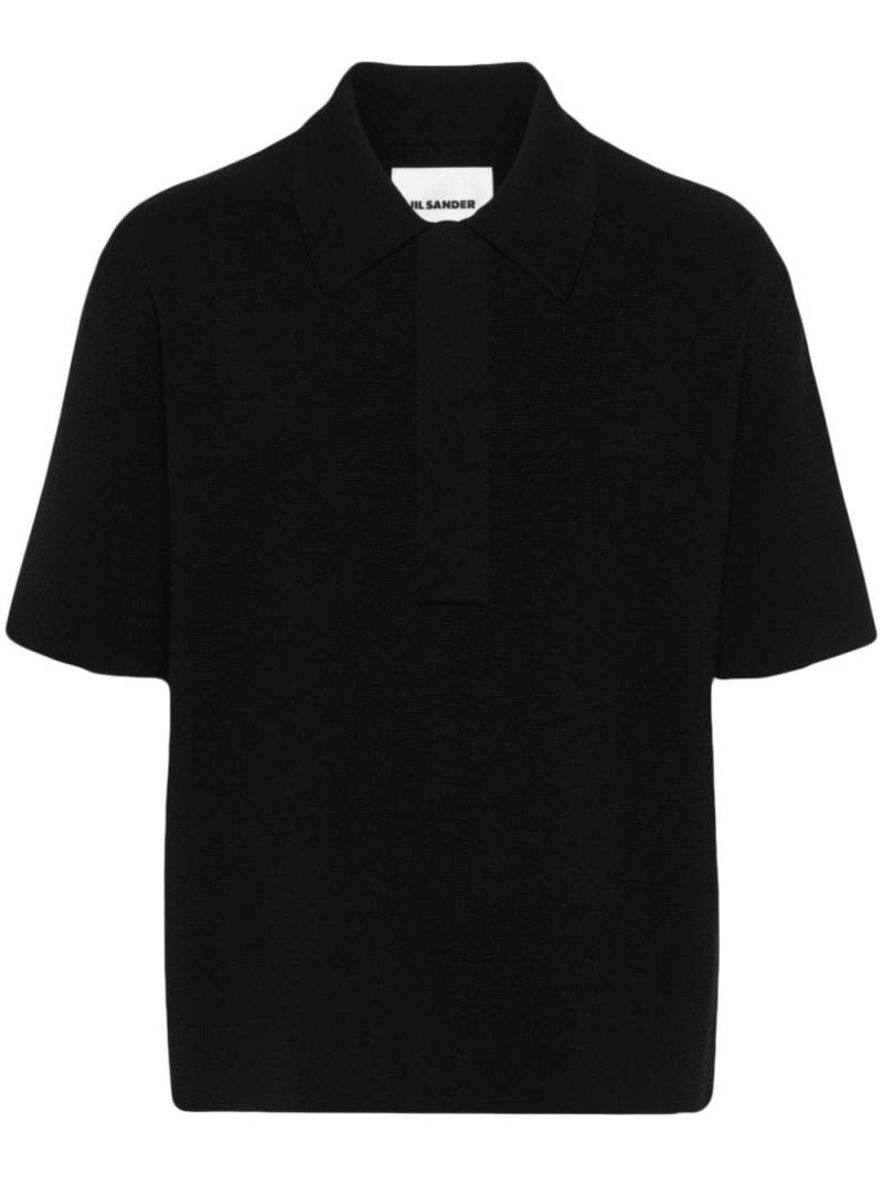 Jil Sander knitted polo shirt - Black von Jil Sander