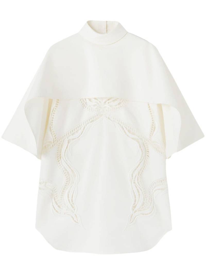 Jil Sander lace-detail cotton-silk cape top - White von Jil Sander