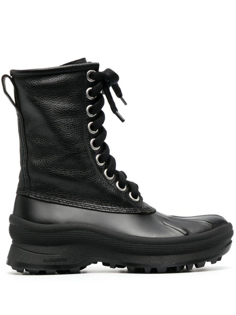 Jil Sander lace-up combat boots - Black von Jil Sander