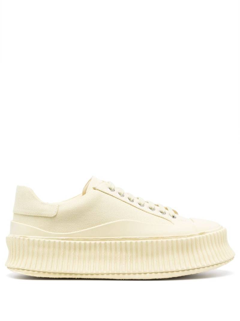 Jil Sander lace-up panelled sneakers - Yellow von Jil Sander