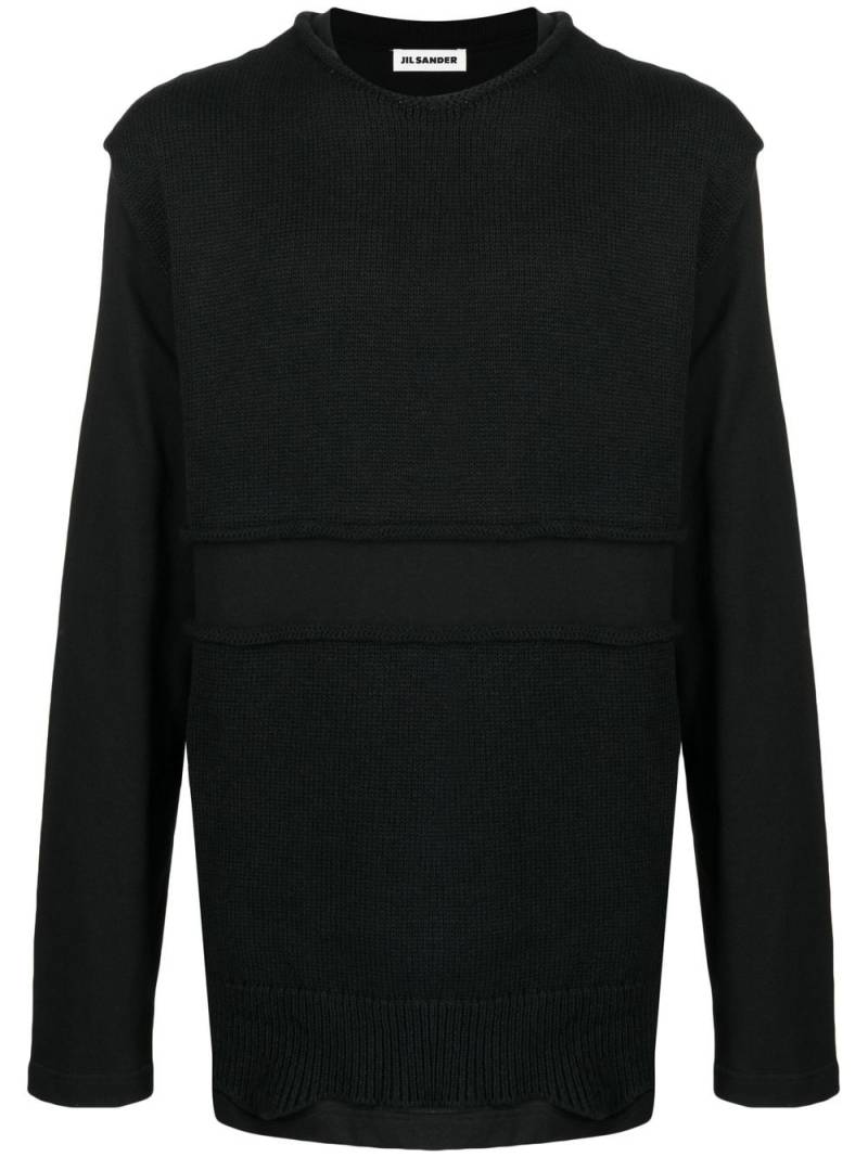 Jil Sander layered knit sweatshirt - Black von Jil Sander