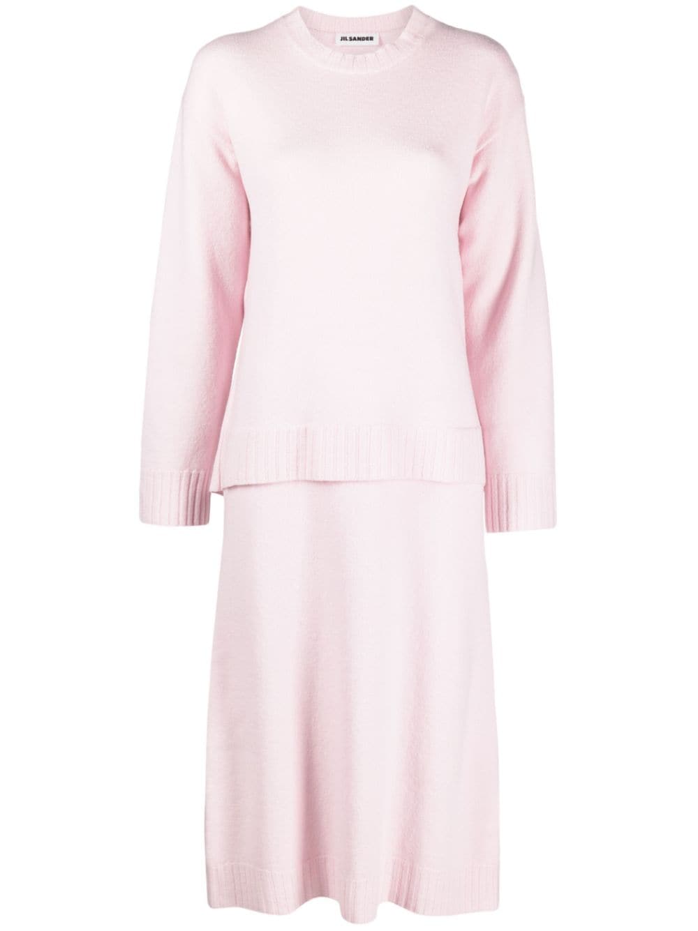 Jil Sander layered wool midi dress - Pink von Jil Sander