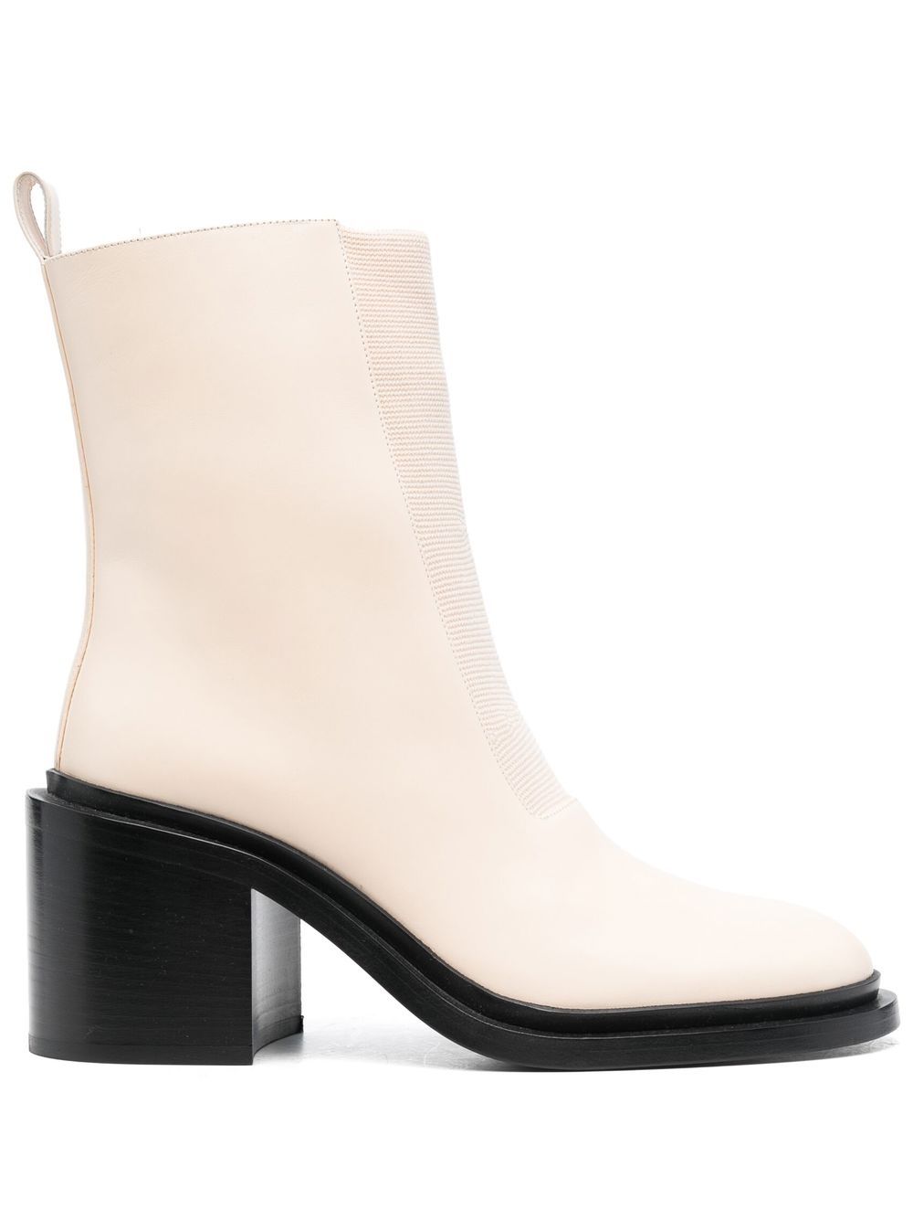 Jil Sander leather block-heel boots - Neutrals von Jil Sander