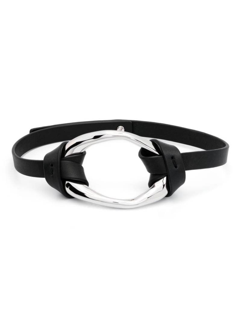 Jil Sander leather choker necklace - Black von Jil Sander
