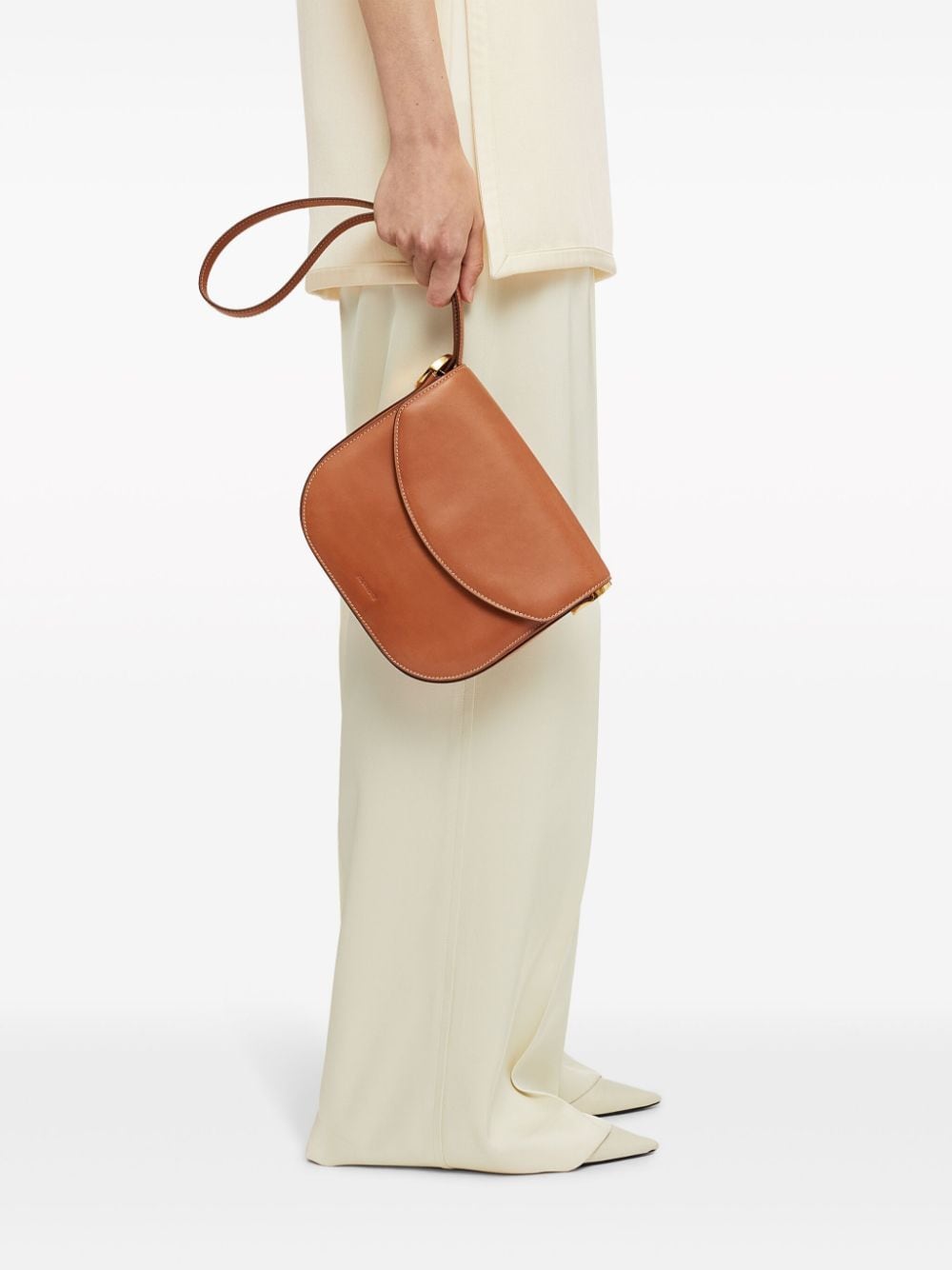 Jil Sander Coin logo-debossed crossbody bag - Brown von Jil Sander