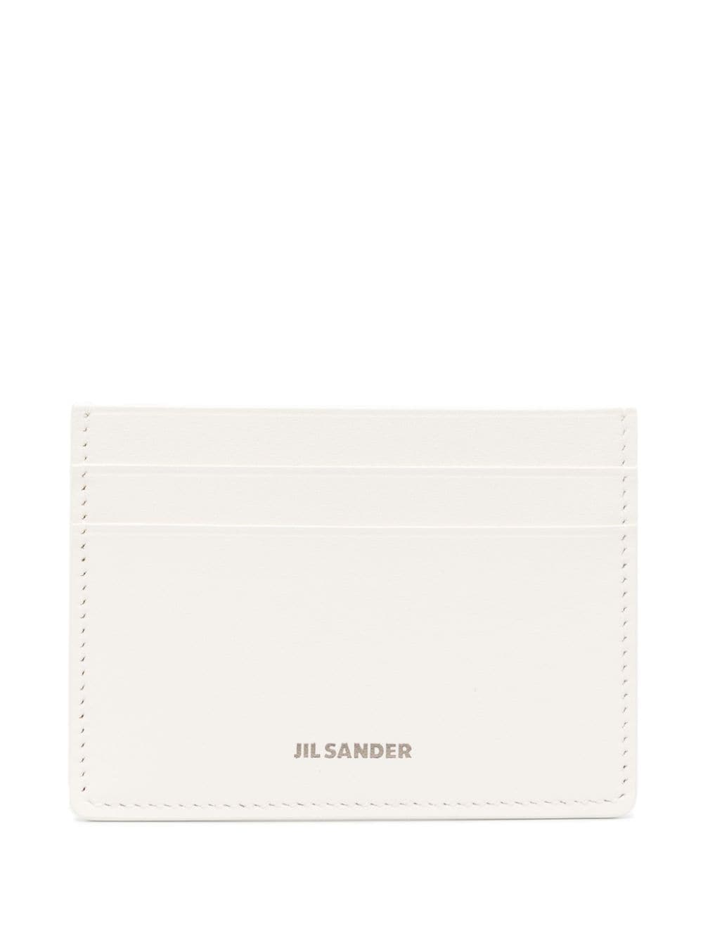 Jil Sander logo-embossed leather card holder - Neutrals von Jil Sander