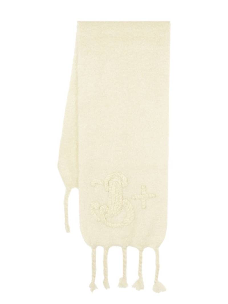 Jil Sander logo-embroidered chunky-knit scarf - Neutrals von Jil Sander